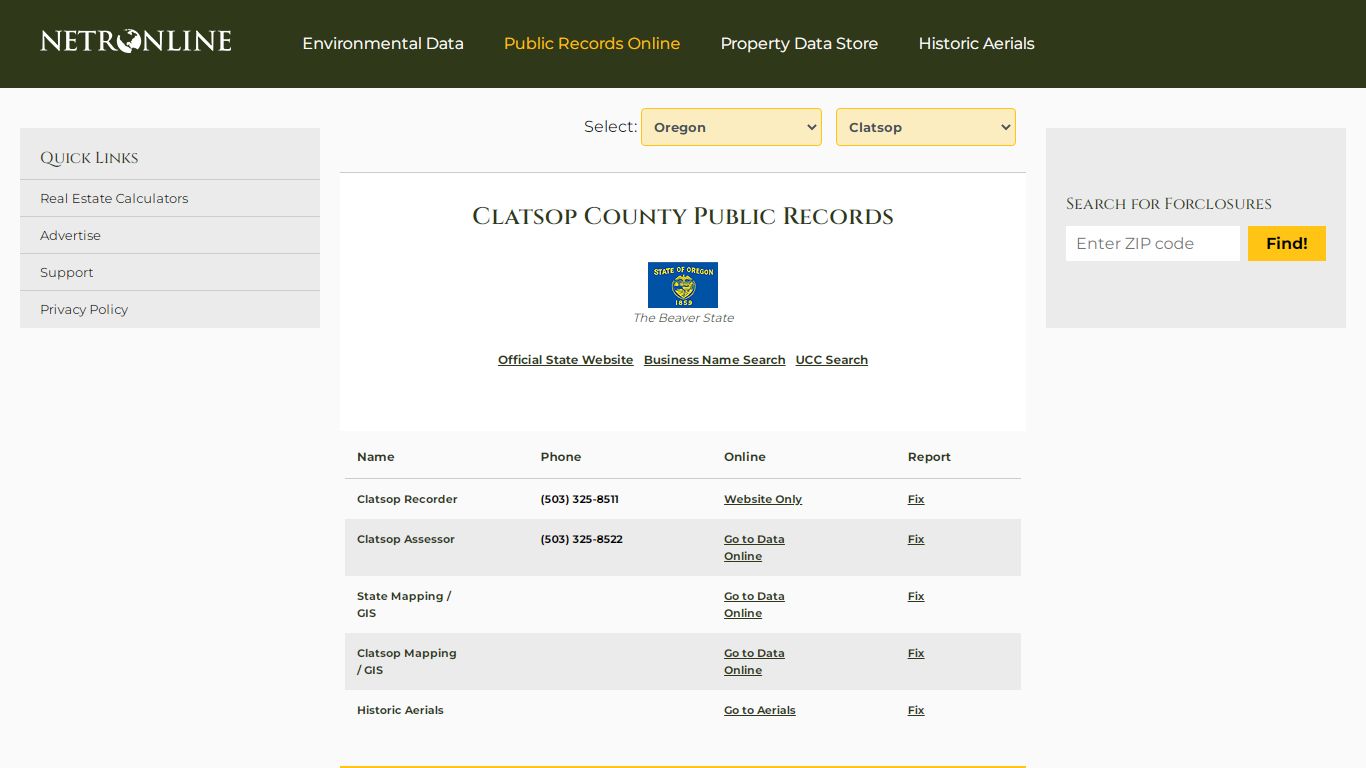 Clatsop County Public Records - NETROnline.com